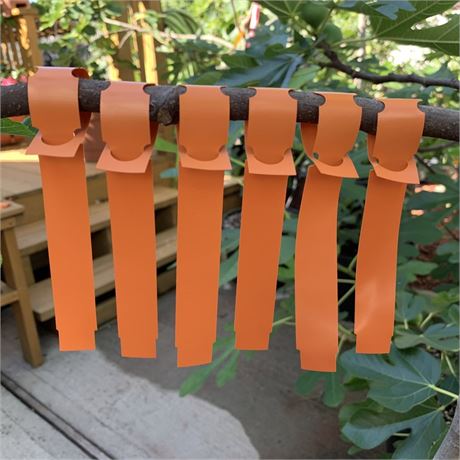 100 Orange Vinyl Wrap-Around Nursery Plant Tree Tags Hanging Labels